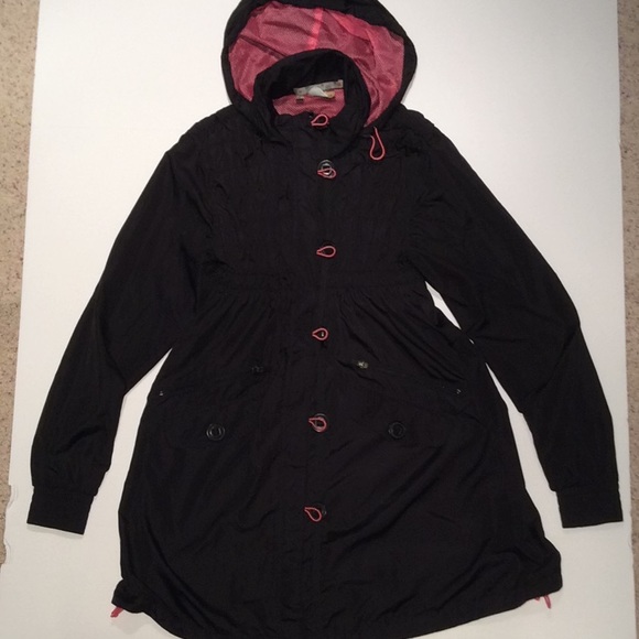 Athleta Jackets & Blazers - Athleta black and pink hidden zipper hooded jacket